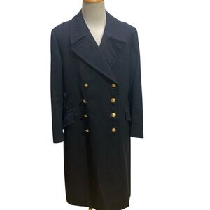 VTG German Military Long Coat Blitz Uniform  Button Uniform‎ Jacket Sz 36 Blue